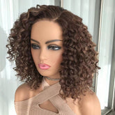 Lace Front Humana cacheada morena iluminada 40cm 13x4 HD -Barbara