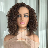 Lace Front Humana cacheada morena iluminada 40cm 13x4 HD -Barbara