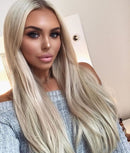 Lace front Humana Loiro platinado 65cm 13x4 HD - Paris