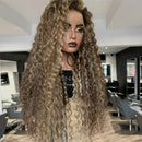 Lace Front Humana Cacheada loira com mechas 70cm 13x4 HD -Michele