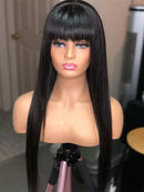 Lace front Humana Lisa com franja 70cm 4x4 HD - Luna