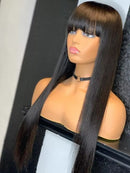 Lace front Humana Lisa com franja 70cm 4x4 HD - Luna
