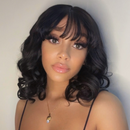 Lace front Humana Ondulada 35cm com franja 13x4 HD - Sara