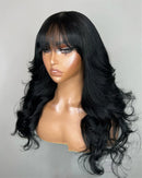 Lace front Humana Ondulada com franja 65cm 4x4 HD - Bruna