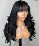 Lace front Humana Ondulada com franja 65cm 4x4 HD - Bruna
