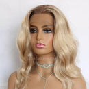 Lace front Humana Ondulada Loira 45cm 4x4 HD - Leona