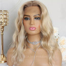 Lace front Humana Ondulada Loira 45cm 4x4 HD - Leona