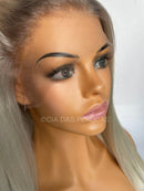 Lace front Humana Loiro platinado 65cm 13x4 HD - Paris