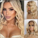 Lace front Humana Ondulada Loira 45cm 4x4 HD - Leona
