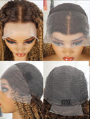 Lace Front Humana cacheada 65cm 13x4 HD- Rubia
