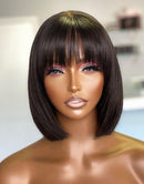 Lace front Humana Chanel com franja 30cm 4x4 HD - Yara