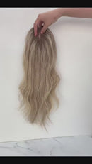 Topo capilar 50cm - Cabelo Humano Loiro com mechas