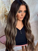Peruca Lace Humana Ondulada com Mechas 80cm 13x4 HD - Samantha
