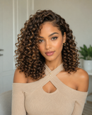 Lace Front Humana cacheada morena iluminada 40cm 13x4 HD -Barbara