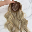 Topo capilar 50cm - Cabelo Humano Loiro com mechas
