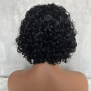 Lace front cabelo humano cacheado curta repartição livre 13x4
