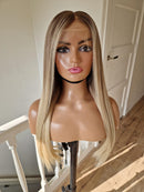 Peruca Lace Front Loira cabelo humano natural 60cm 13x4 HD