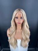 Lace Front Humana lisa loira com mechas 70cm 13x4 HD - Eshily