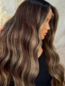 Peruca Lace Humana Ondulada com Mechas 80cm 13x4 HD - Samantha
