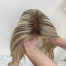Topo capilar 50cm - Cabelo Humano Loiro com mechas