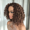 Lace Front Humana cacheada morena iluminada 40cm 13x4 HD -Barbara