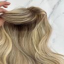 Topo capilar 50cm - Cabelo Humano Loiro com mechas