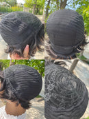 Peruca curta cabelo Humano - Lila