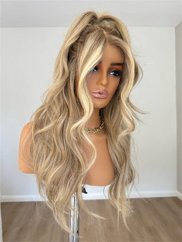 Lace Front Humana loira Ondulada 65cm 13x4 HD -Tamires